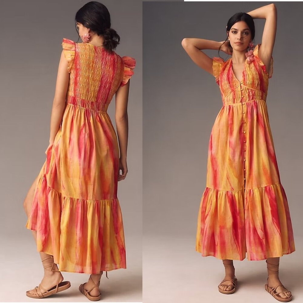 Anthropologie The Peregrine Midi Dress XS new nwt pink color